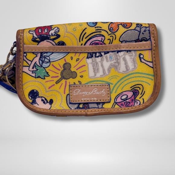 Disney Parks Dooney & Bourke Yellow Sketch Wristlet Disney World Disneyland - Picture 2 of 6